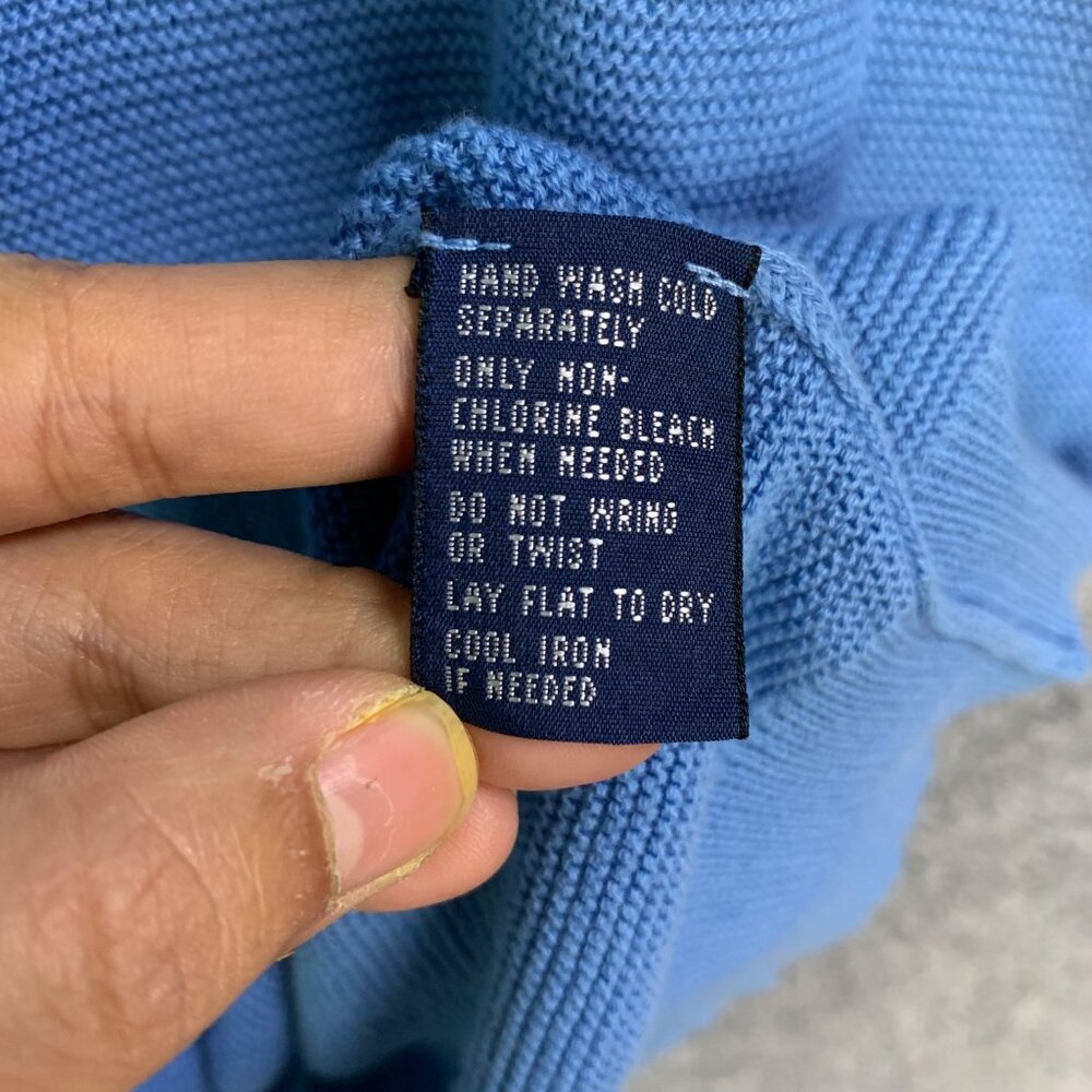 Vintage Polo Golf Ralph‎ Lauren Sweater Vest Men's Sz XL Blue 100% Cotton Cable - Picture 7 of 8